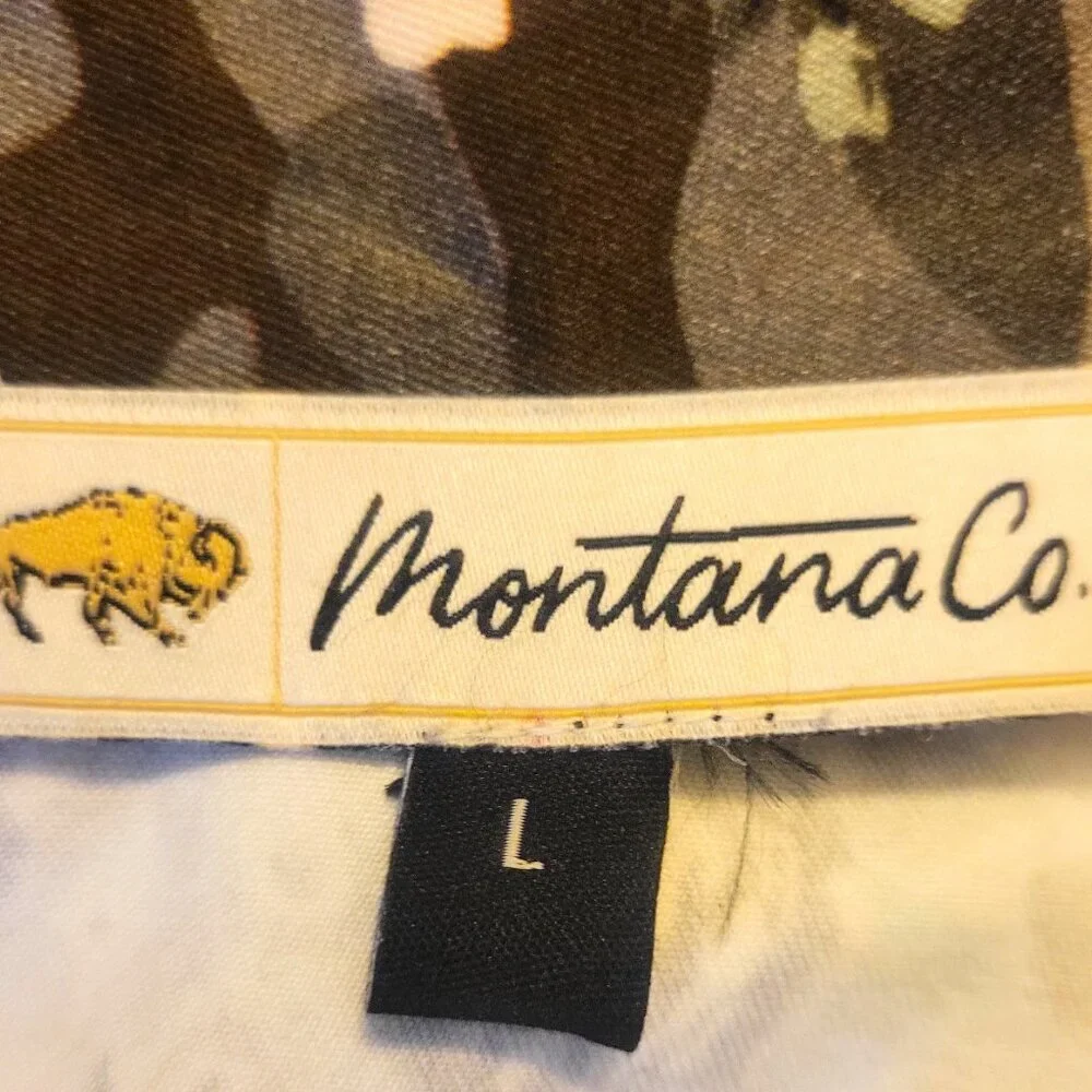 NWOT Montana Co Floral/Camo in Greens/Cream Cropped Front Jacket - Size L